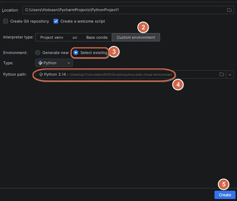 اتصال محیط مجازی venv به PyCharm