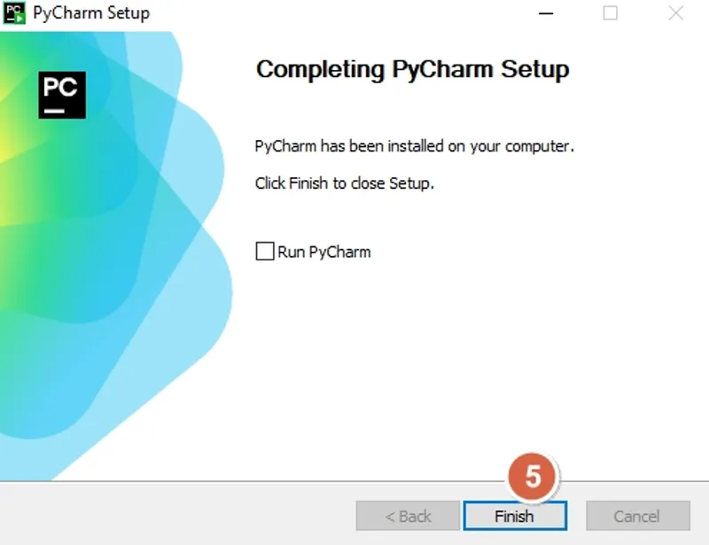 تکمیل نصب PyCharm